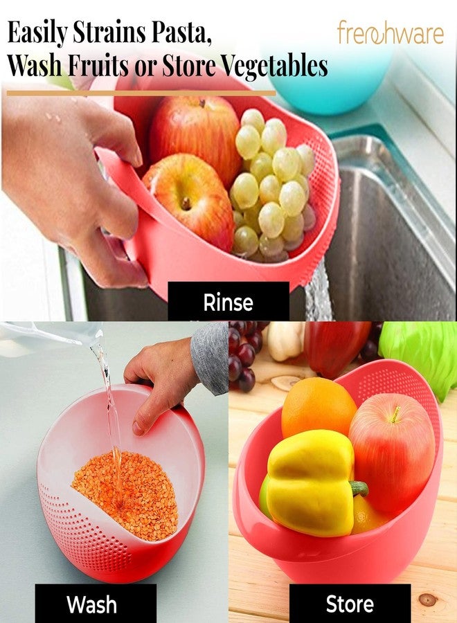 أدوات فرنسية وعاء مصفاة بلاستيكي من فرنش وير (أحمر، قطعة واحدة)، مصنوع من بلاستيك عالي الجودة، آمن تمامًا للطعام، خالٍ من مادة BPA، آمن للغسل في غسالة الأطباق - Image 5